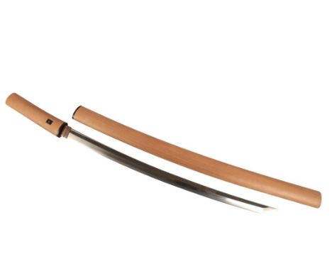 A JAPANESE KATANA SWORD with a 54cm bevelled edge blade, overall length 72cm, in the original Shrirasaya, circa 1970'sNote: Y