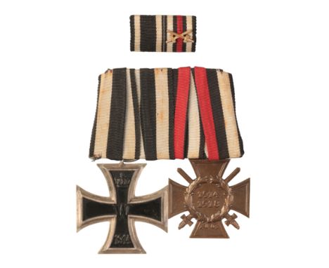 1914 IRON CROSS 2ND CLASSAustrian-style mounting, the cross is three-piece construction, with a maker mark on the ring, which