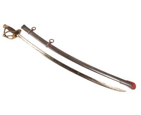 A MODEL 1860 US LIGHT CAVALRY SABRE produced by Ames of Chicopee, Massachusetts and stamped as such on the ricasso, dated 186