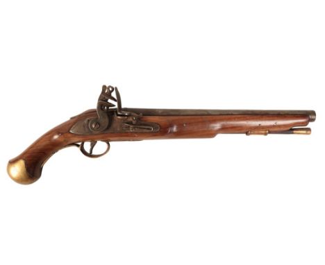 A GEORGIAN FLINTLOCK PISTOL a very early example, tower marked and stamped with the crown of 'GR', the barrel proof marked an