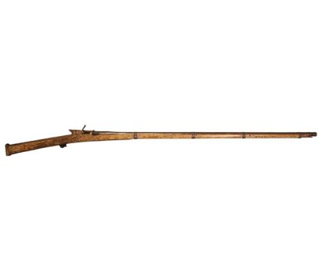 A LATE 18TH CENTURY INDIAN MATCHLOCK HUNTING GUN over 5ft long, originating from India, circa late 18th to early 19th century