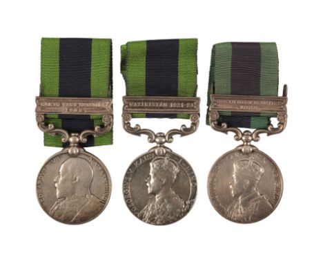 A COLLECTION OF INDIA GENERAL SERVICE MEDALSincluding a Waziristan 1921-24, correctly impressed 708 B Sep. Banta Singh, 1-15 