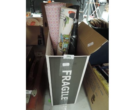 Five rolls of vintage wallpaper