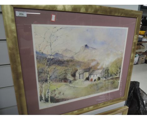 A vintage limited run print after Tony Lee's Langdale Pikes
