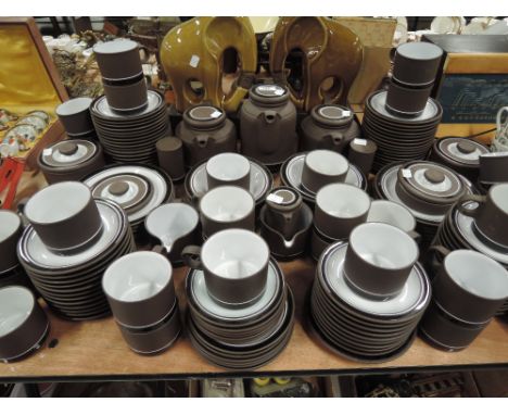 A large part dinner tea service by Hornsea pottery Contrast pattern 