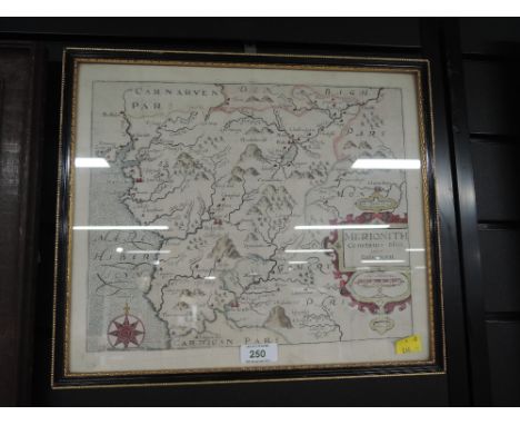 A vintage hand inked map by Saxton Merionith