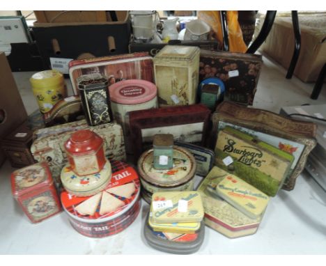 A selection of vintage advertising tins
