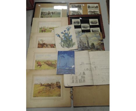 A selection of vintage fox hunting theme prints 
