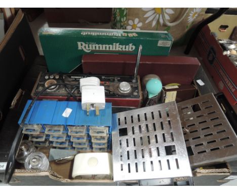 A selection of vintage hardware items including Roberts radio