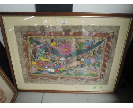 A framed screen print signed Ruben Lopez