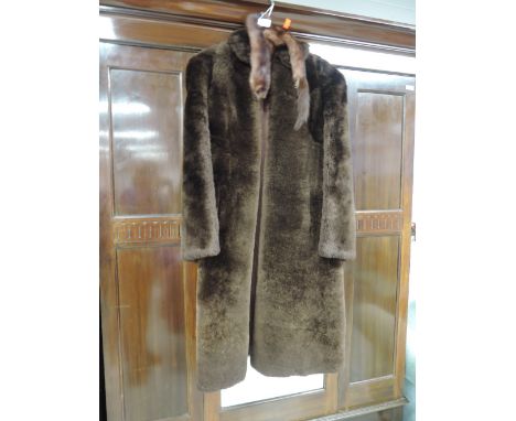 2 vintage ladies sheepskin coats and 2 mink accessories 