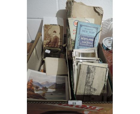 A selection of vintage local interest postcards and similar photo's and ephemera
