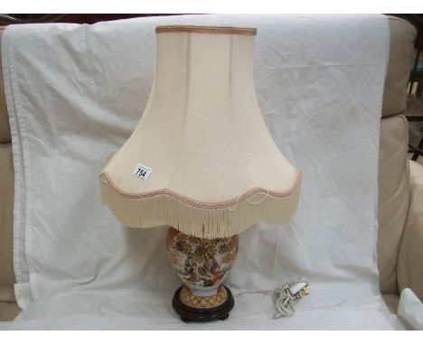 A Oriental Satsuma style ginger jar table lamp