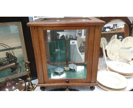 A cased set of scales