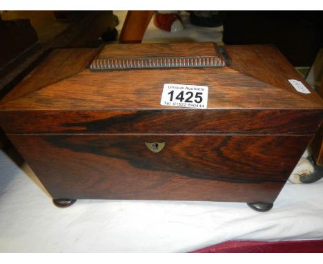 A good early 19th century rosewood tea caddy
