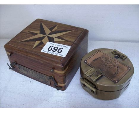 A geographic compass in inlaid box