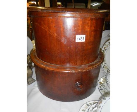 A Victorian mahogany cylindrical commode