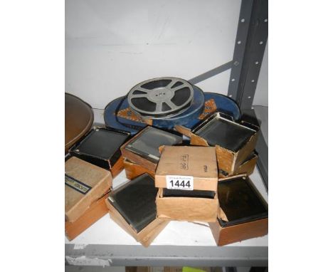 A collection of glass lantern slides including mental asylum and film reels
Approximately 100-150 magic lantern glass slides 