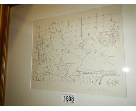 A Henri Matisse signed lithograph, image 27 x 22 cm, frame 61 x 51 cm