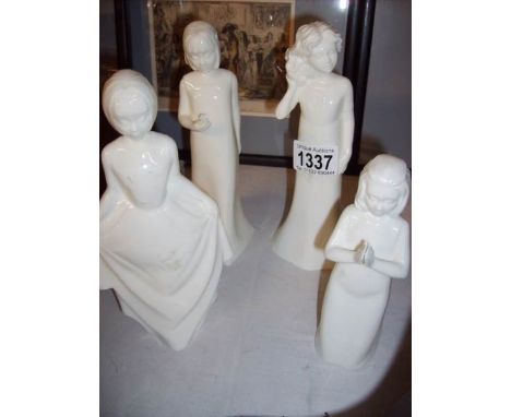 4 Royal Worcester figurines, Moments, Best dress, My Prayer etc