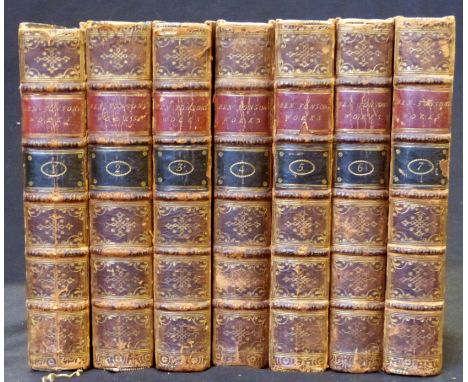 BEN JONSON: THE WORKS, ed Peter Whalley, London, printed for D Midwinter et al, 1756, 1st edition, 7 vols, engraved portfront
