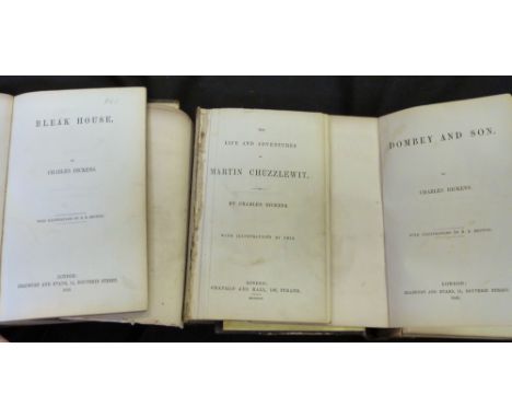 CHARLES DICKENS: 3 titles: THE LIFE AND ADVENTURES OF MARTIN CHUZZLEWIT, ill H K Browne, London, Chapman &amp; Hall, 1844, 1s