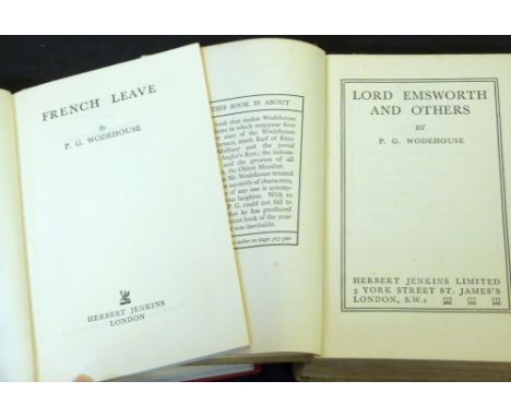 P G WODEHOUSE: 2 titles: LORD EMSWORTH AND OTHERS, London, Herbert Jenkins, 1937, 1st edition, variant grey cloth, backstrip 
