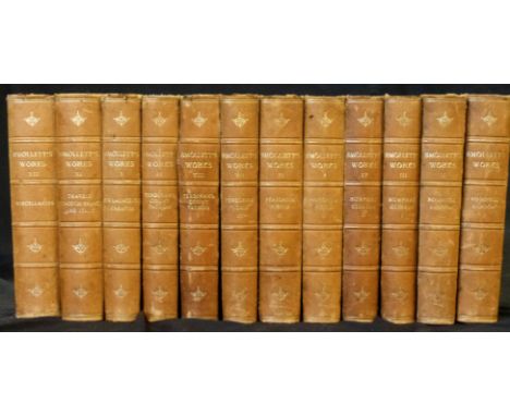 TOBIAS SMOLLETT: THE WORKS, Westminster, Archibald Constable, New York, Chas Scribner's Sons, 1899-1901, 12 vols, frontispiec