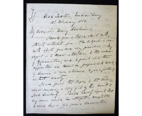 *FIELD-MARSHALL FREDERICK SLEIGH ROBERTS, 1ST EARL ROBERTS (1832-1914), autograph letter signed to Sir Henry Rawlinson (1864-
