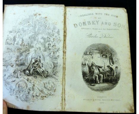 CHARLES DICKENS: DOMBEY &amp; SON, ill H K Browne, London, Bradbury &amp; Evans, 1848, 1st edition in book form, early issue,