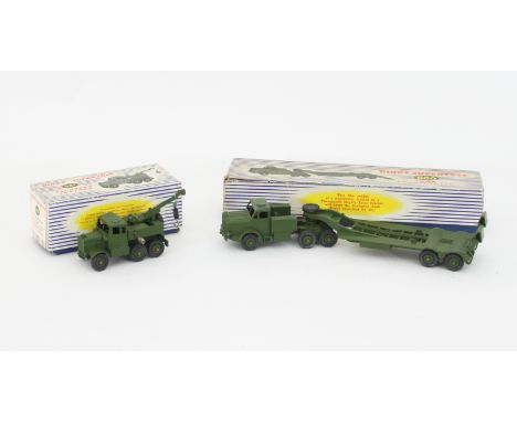 Dinky Supertoys No.660 Thornycroft Mighty Antar Tank Transporter and No.661 Recovery Tractor, both boxed