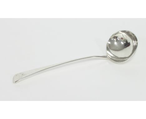 A George III silver ladle, JW, London 1806, initialled W, approximately 180gm