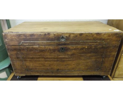 A 19th Century camphor wood trunk with brass inlaid decoration