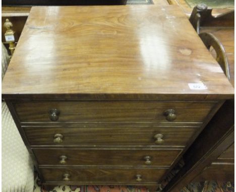A 19th century mahogany commode chest as four drawers on bracket feet CONDITION REPORTS The top has water staining and badly 