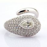 18K white gold ring , detailed with total 1.77 ct brilliant diamonds.
