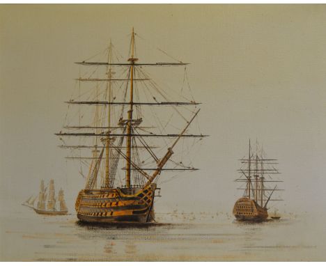 N Webber, "The First Rater", oil on canvas, 40cm x 51cm.