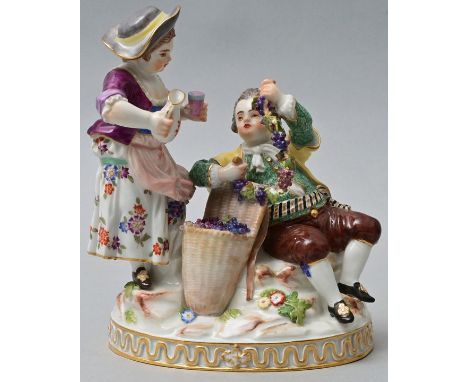 Allegorische Figurengruppe Der Herbst, Meissen, 2. H. 20. Jh.Modell Michel Victor Acier 1778. Aus einer Folge Vier Jahreszeit