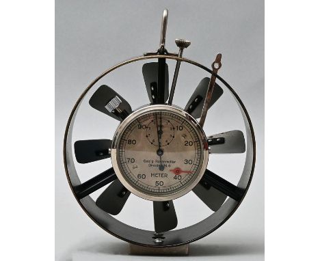 Flügelrad-Anemometer, Mitte 20. Jh.Windmesser mit Axialturbine. Georg Rosenmüller, Dresden. Unterseitig am Gewindeansatz numm