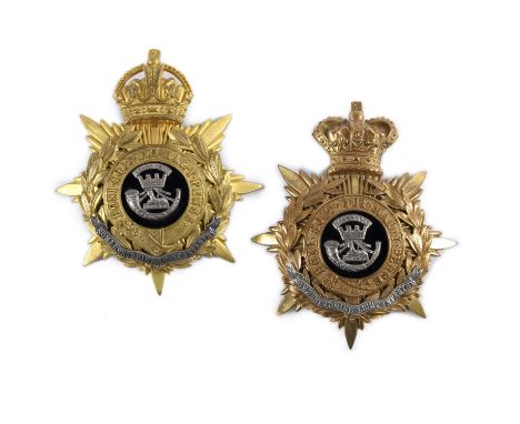 A Victorian Officers Cloth Helmet badge for the Somerset Light Infantry. A brass badge with Crown above an eight pointed star