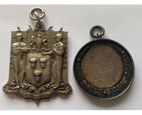 A Victorian silver sporting medal from the Southampton Athletic Club 4th Annual Festival, 1866, reverse engraved with a figur