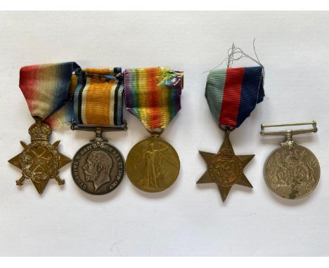 A Great War trio comprising 1914-15 Star named to 6356 Cpl G.E. Marriott Linc R.War Medal and Victory Medal similarly named. 