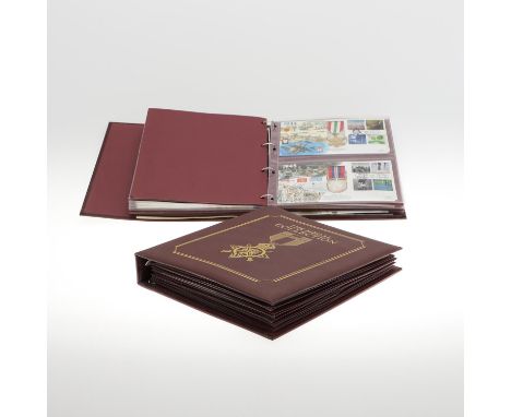 A collection of forty postal covers mounted commemorative stamps and replica medals for campaigns from the Victorian period t