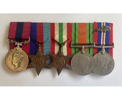 A group of five comprising George VI Distinguished Conduct Medal named to 406289 Sgt H. Moore 10 RH, unofficial naming, the m