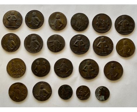 A collection of medals celebrating the capture of Portobello in 1739 by Admiral Vernon. Admiral Vernon became a popular hero 