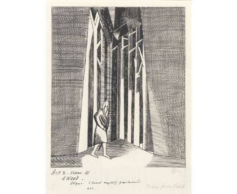 Paul Nash (British, 1889-1946)A Wood - Illustration for King Lear, Act 2 Scene III signed with monogram, dated and dedicated 