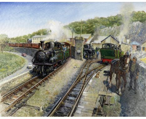 Terence Cuneo (British, 1907-1996)Ffestiniog Workhorses signed and dated '-CUNEO-/NOVEMBER/1985' (lower right)oil on canvas76