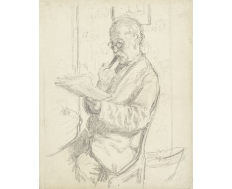Walter Richard Sickert A.R.A. (British, 1860-1942)Portrait of a Man Reading pencil on paper26 x 21.5cm (10 1/4 x 8 7/16in).(u
