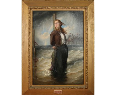 A. L. Stanner after John Everett Millais. A large nineteenth century oil on canvas in cushion shaped gilt frame. Portrait of 