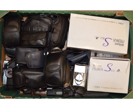 A Tray of Compact Cameras, including Pentax Espio, Nikon Pronea, Canon Power Shot, Ricoh, Olympus, Polaroid, others