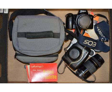 A Canon EOS 1000F SLR Camera and Lenses, serial no 3334651, shutter working, with a Canon EF 35-105mm f/4.5-5.6 and a Canon E